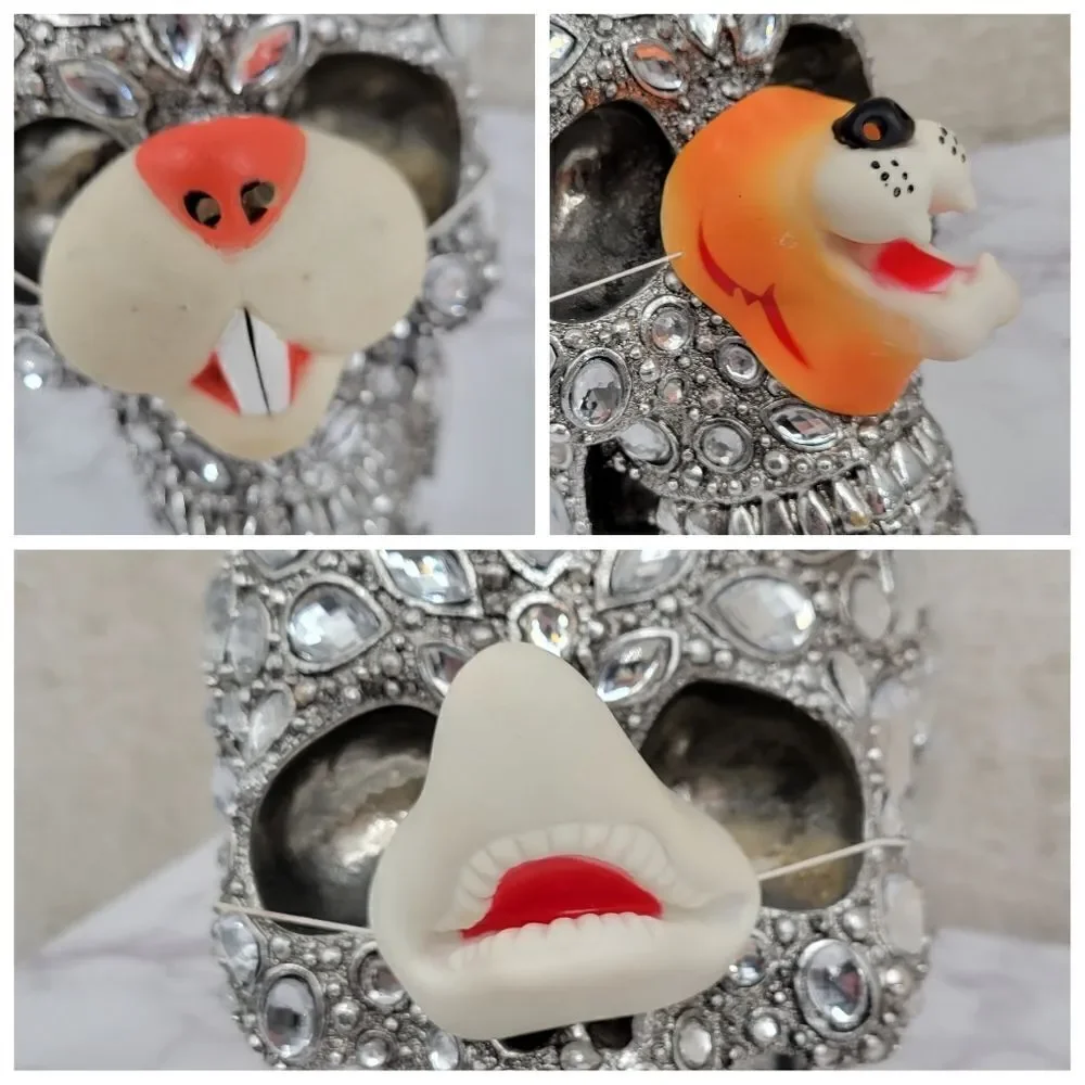 Halloween Vintage Rubber Animal Noses Mask Tiger Shark and Beaver or Rat?
